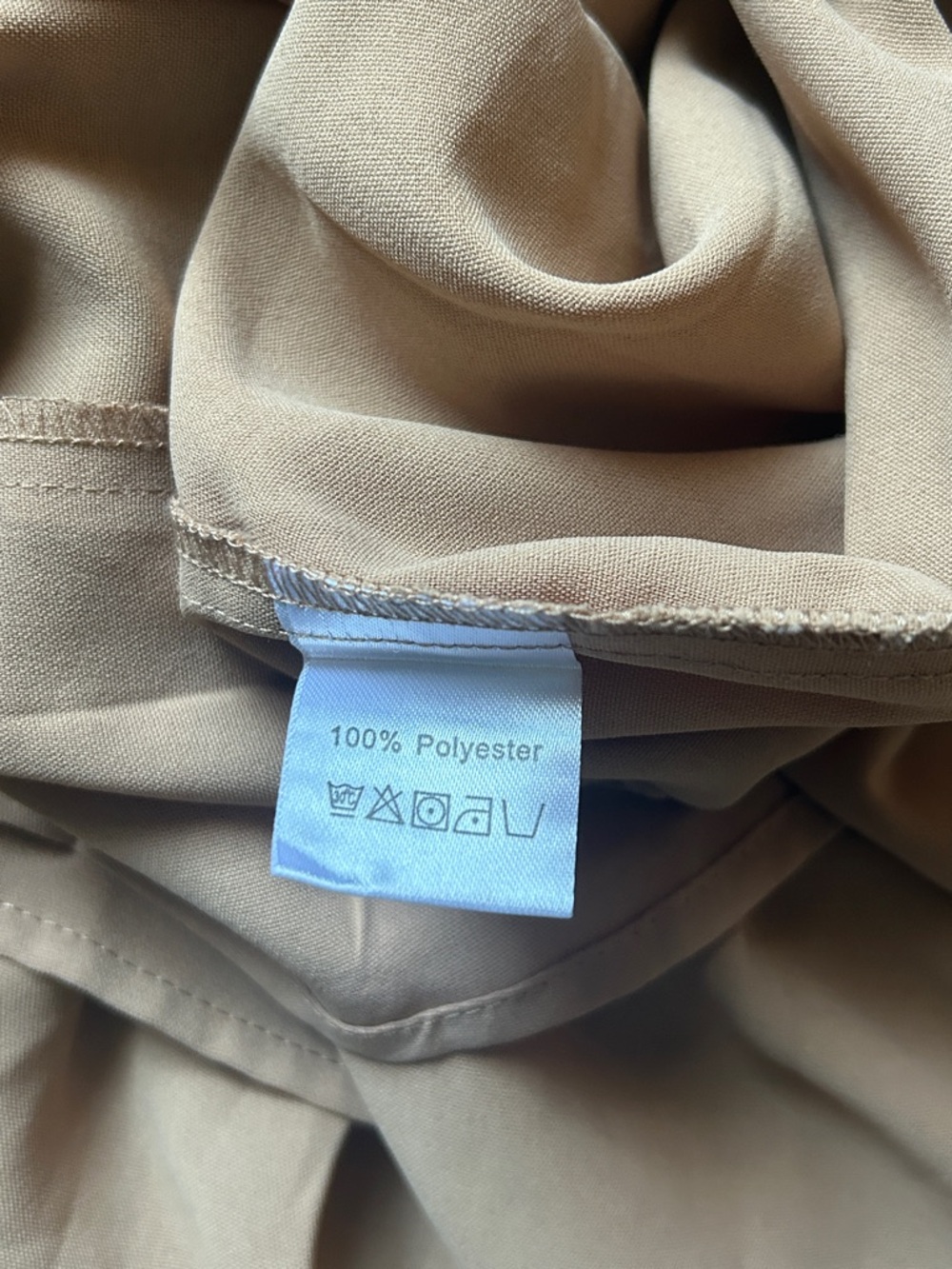 Tan Tie Strap Ruffle Hem Mini Dress - Picture 3 of 7
